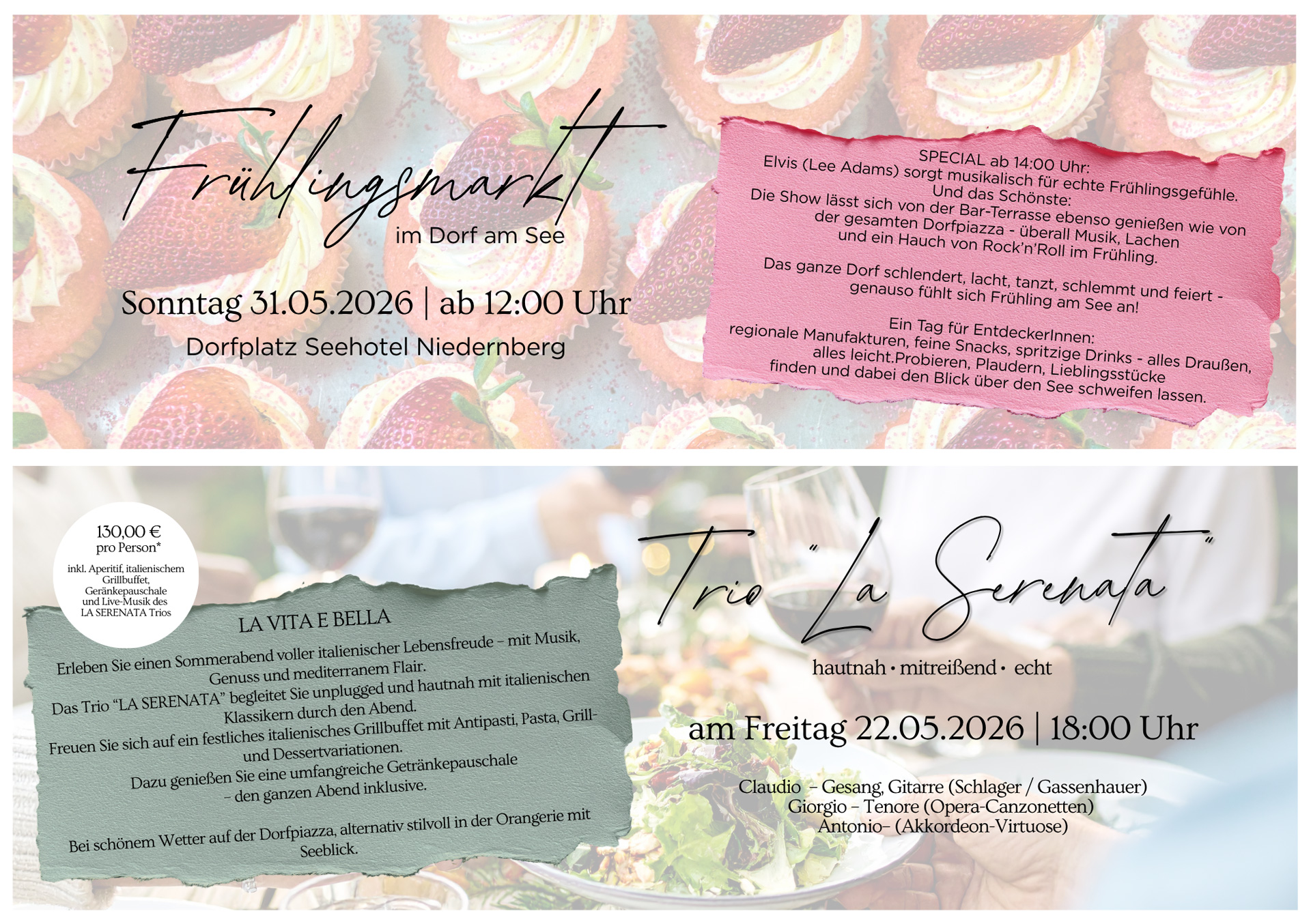 Frühlingsmarkt und Sommerabend voller italienischer Lebensfreude